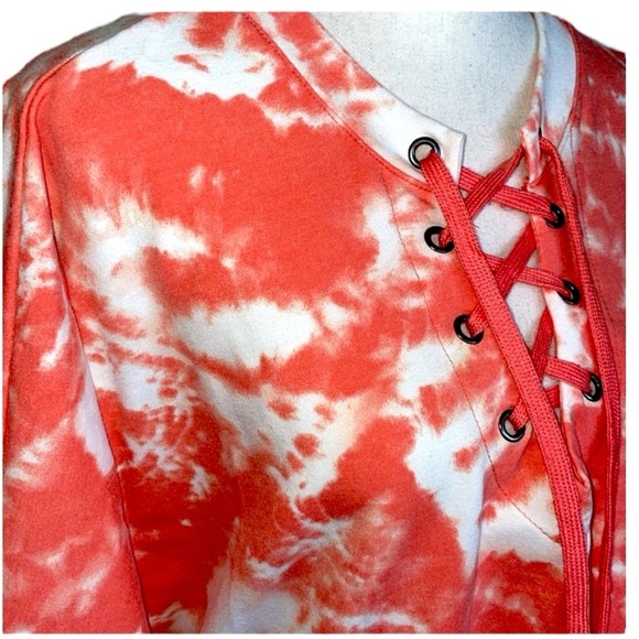 French Laundry Sweatshirt Project Plus Size Lace Front Sweatshirt 3/4 Sleeve 2X - Picture 3 of 11